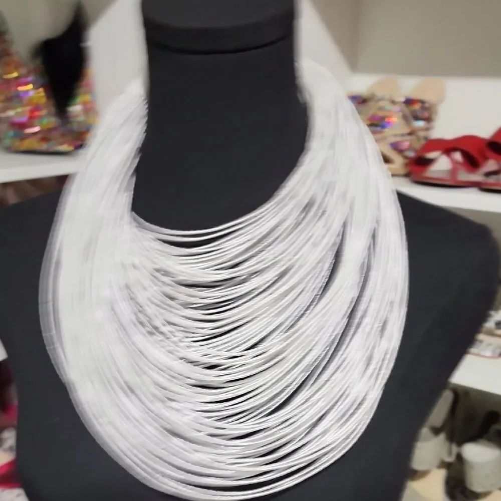 Silver Multi-Strand Statement Necklace - Picture 5 of 5